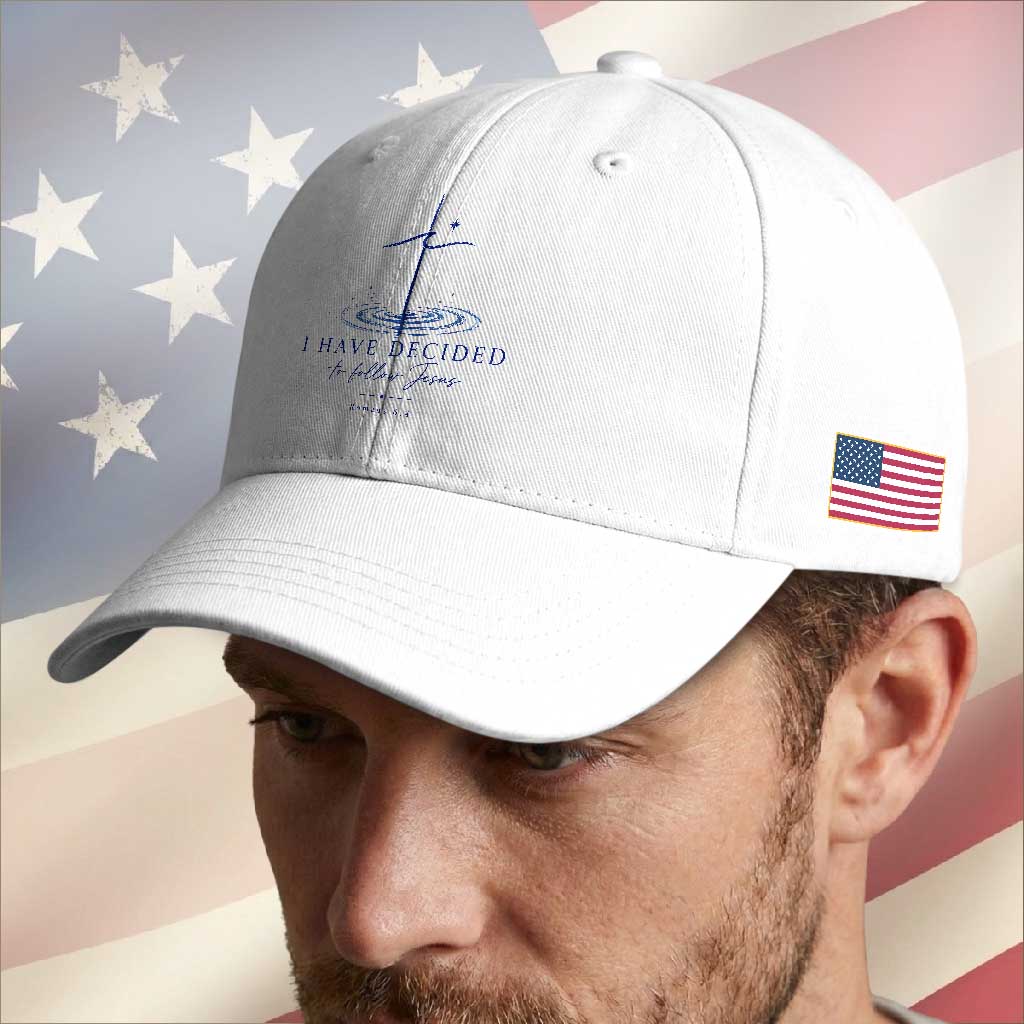 New Believer Baseball Cap I Have Decided To Follow Jesus In Baptism Cross Water