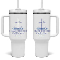 New Believer Tumbler With Handle I Have Decided To Follow Jesus In Baptism Cross Water