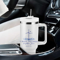 New Believer Tumbler With Handle I Have Decided To Follow Jesus In Baptism Cross Water