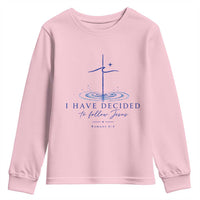 New Believer Youth Sweatshirt I Have Decided To Follow Jesus In Baptism Cross Water