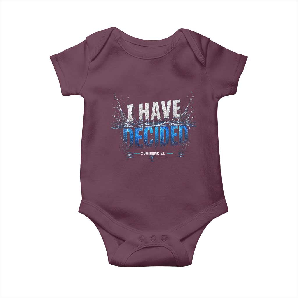 Christian Baptism Baby Onesie New Believer Water Immersion Baptized I Have Decided