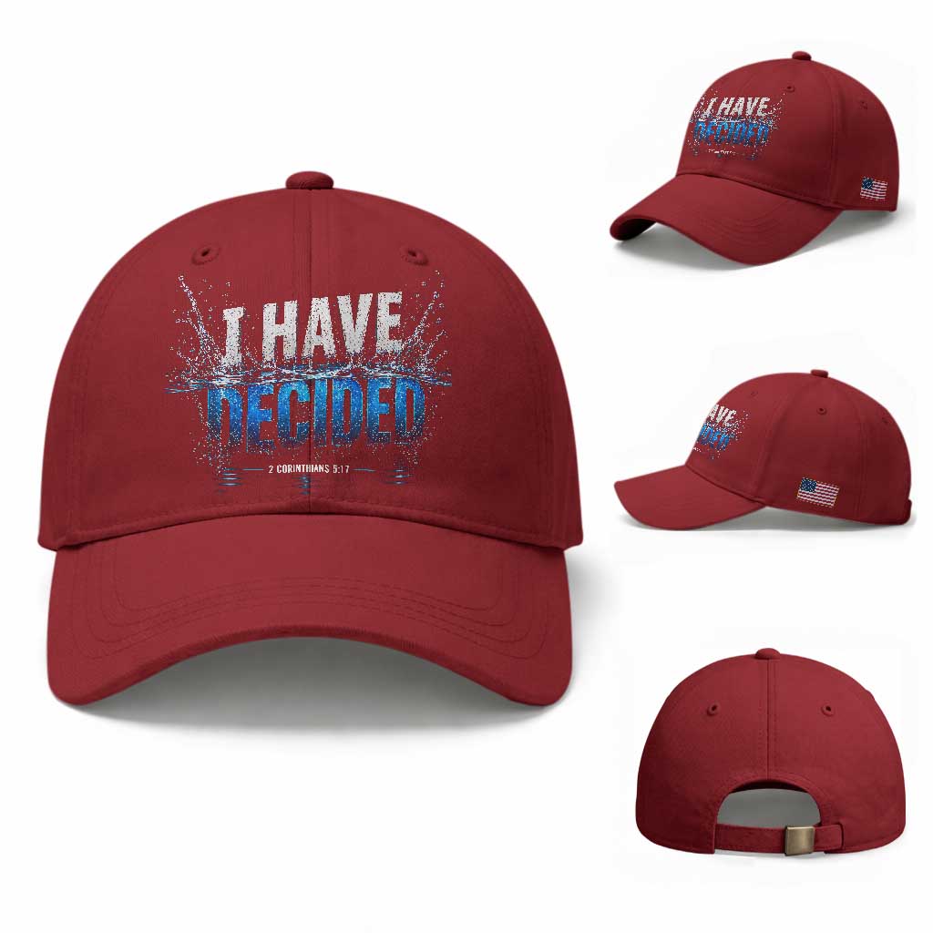 Christian Baptism Baseball Cap New Believer Water Immersion Baptized I Have Decided