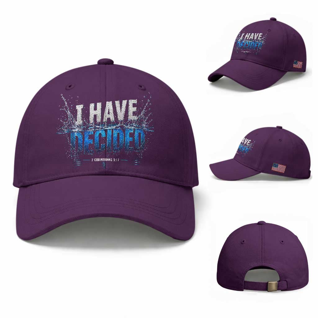 Christian Baptism Baseball Cap New Believer Water Immersion Baptized I Have Decided