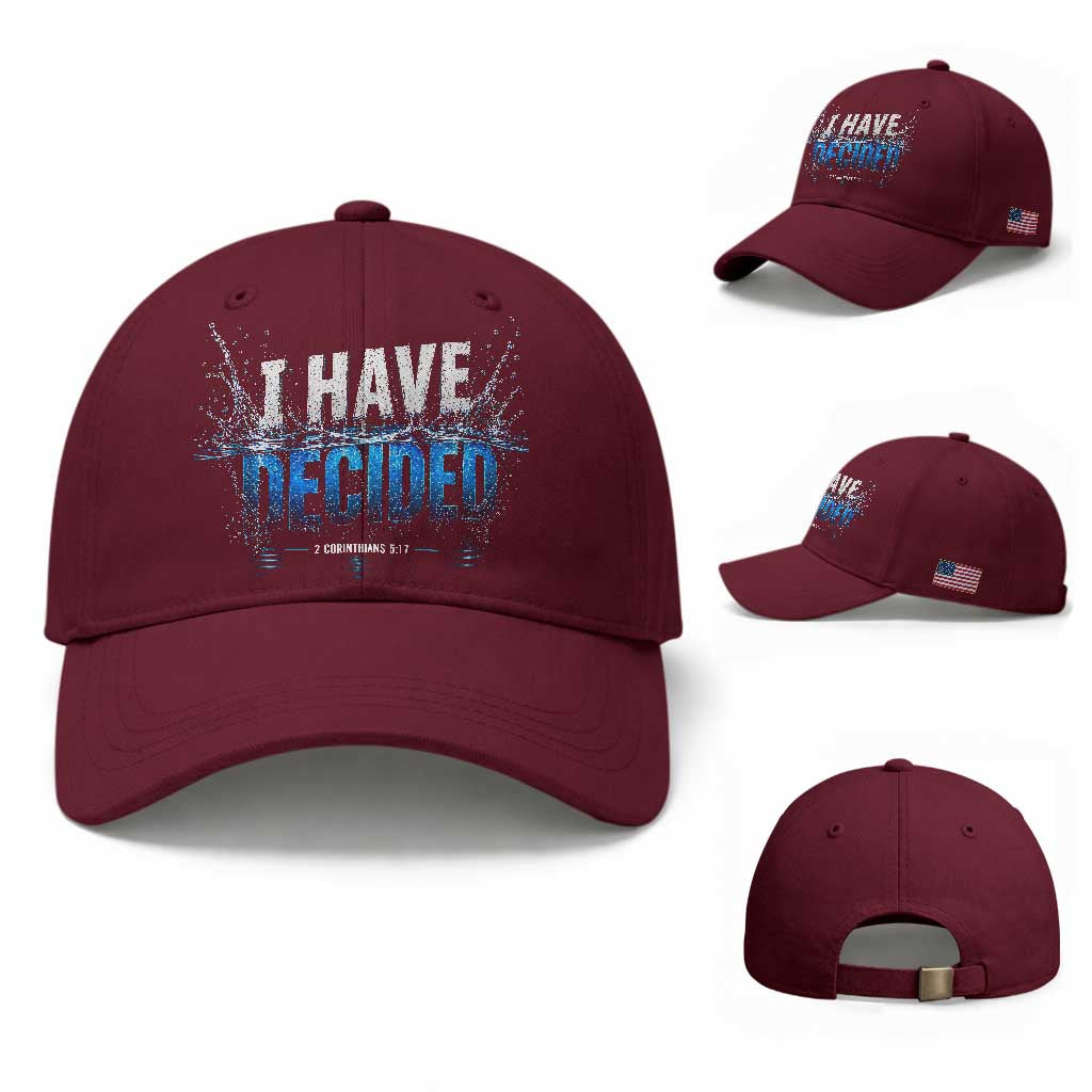 Christian Baptism Baseball Cap New Believer Water Immersion Baptized I Have Decided