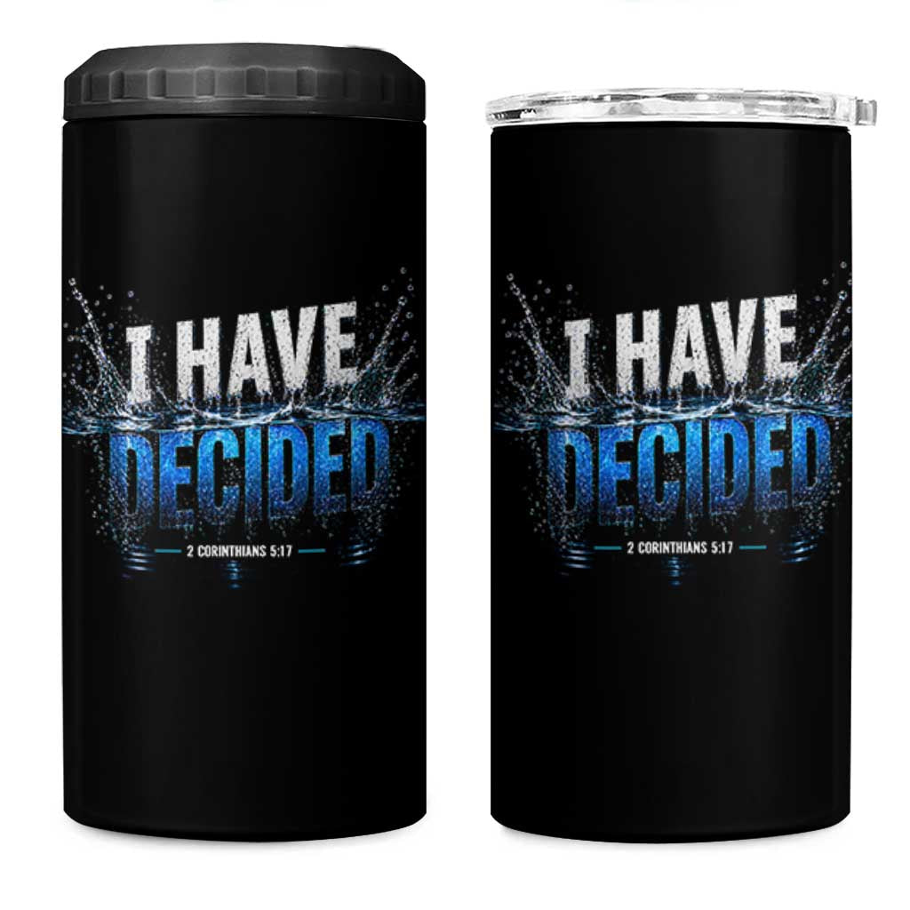 Christian Baptism 4 in 1 Can Cooler Tumbler New Believer Water Immersion Baptized I Have Decided