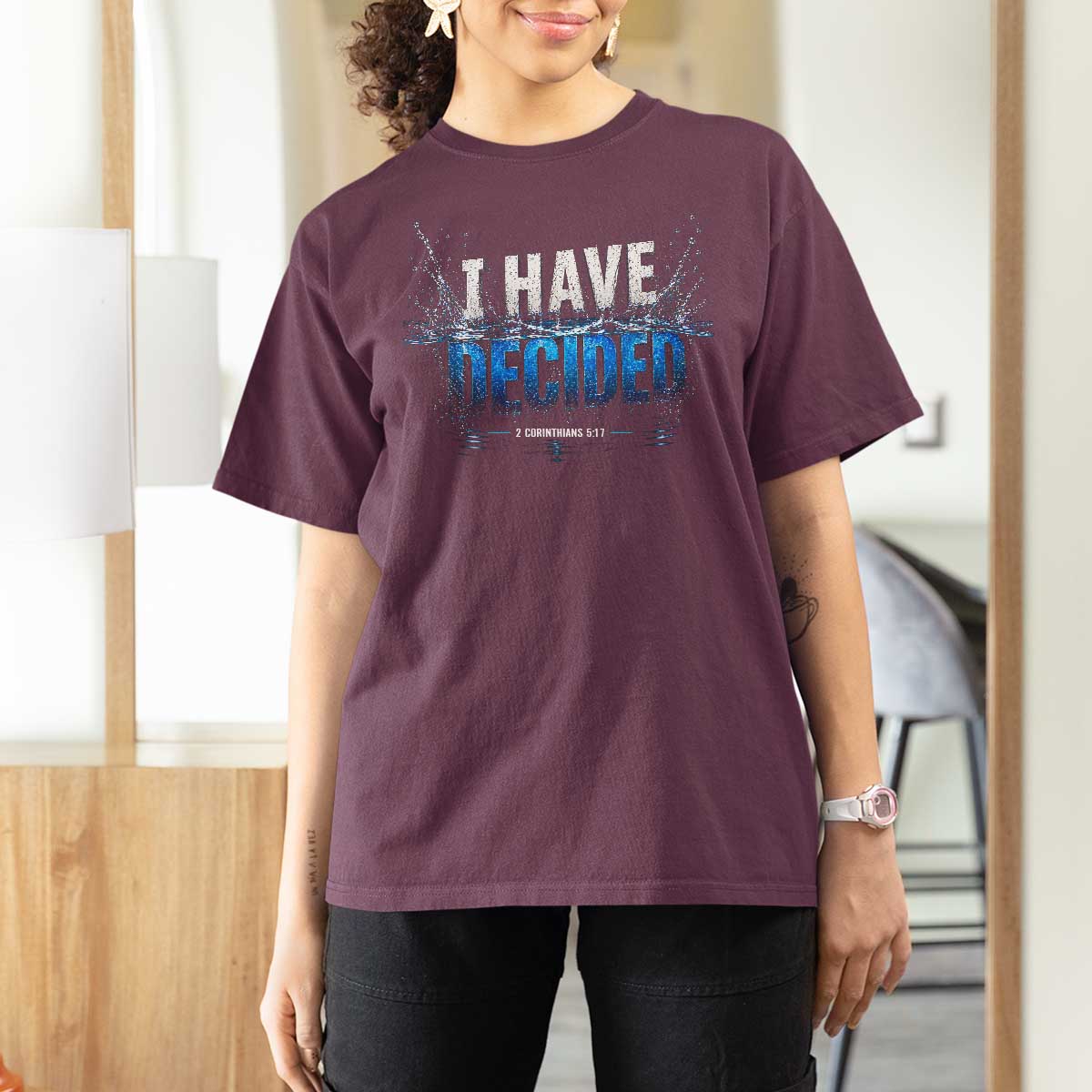 Christian Baptism T Shirt For Women New Believer Water Immersion Baptized I Have Decided