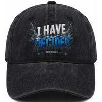 Christian Baptism Washed Cotton Baseball Cap New Believer Water Immersion Baptized I Have Decided