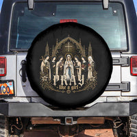 Catholic Saint Spare Tire Cover Pray Like A Girl Vintage Christian Faith Inspired