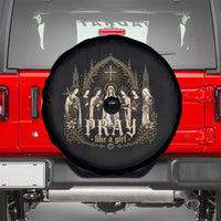 Catholic Saint Spare Tire Cover Pray Like A Girl Vintage Christian Faith Inspired