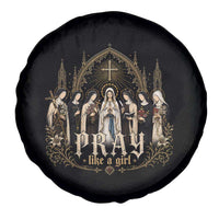 Catholic Saint Spare Tire Cover Pray Like A Girl Vintage Christian Faith Inspired
