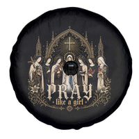 Catholic Saint Spare Tire Cover Pray Like A Girl Vintage Christian Faith Inspired