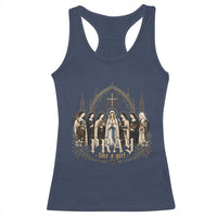 Catholic Saint Racerback Tank Top Pray Like A Girl Vintage Christian Faith Inspired