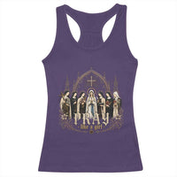 Catholic Saint Racerback Tank Top Pray Like A Girl Vintage Christian Faith Inspired