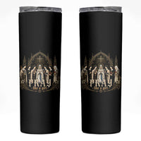 Catholic Saint Skinny Tumbler Pray Like A Girl Vintage Christian Faith Inspired