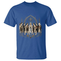 Catholic Saint T Shirt Pray Like A Girl Vintage Christian Faith Inspired