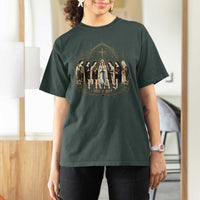 Catholic Saint T Shirt For Women Pray Like A Girl Vintage Christian Faith Inspired