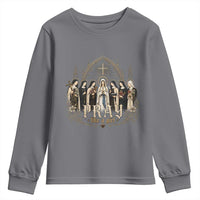 Catholic Saint Youth Sweatshirt Pray Like A Girl Vintage Christian Faith Inspired