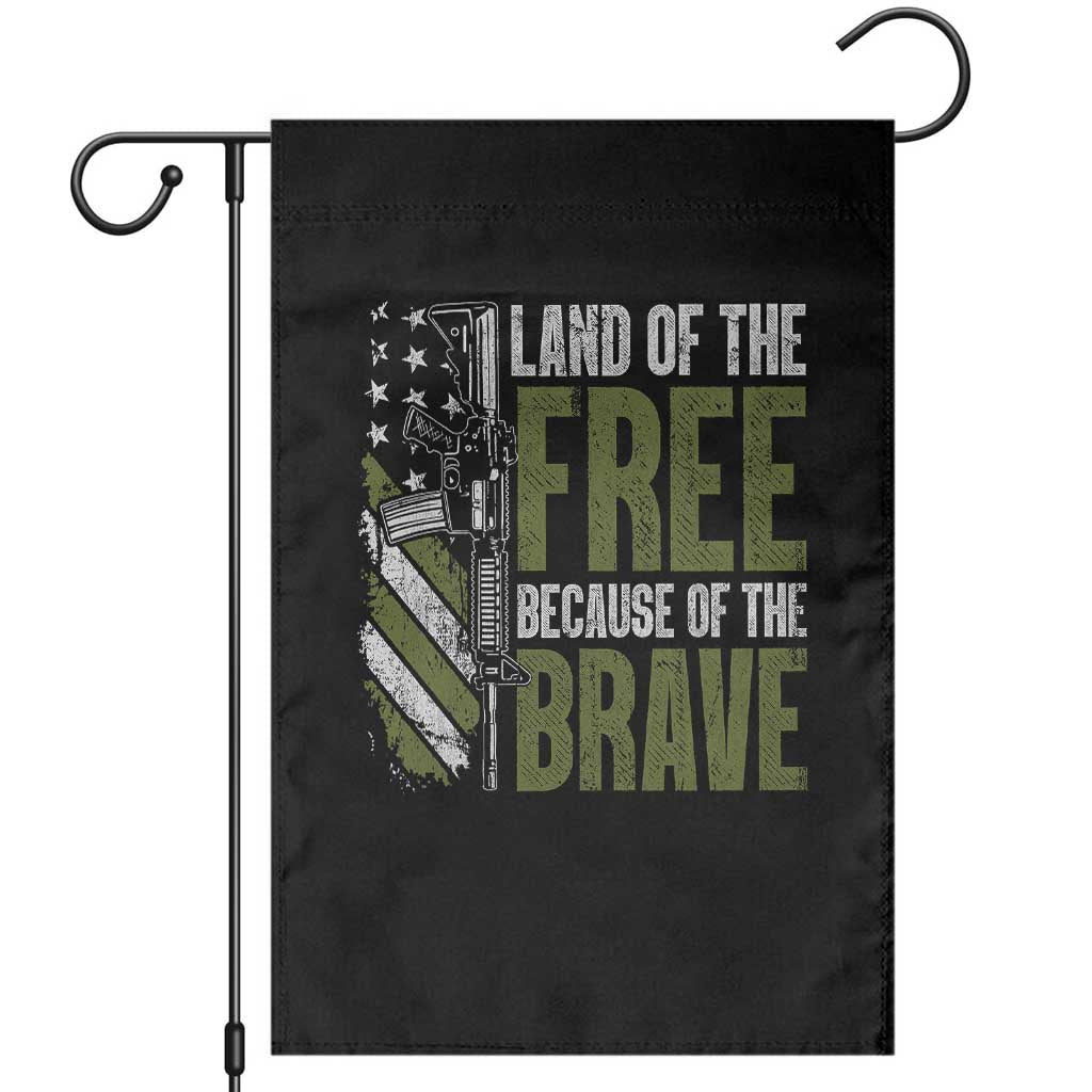 Land of the Free Because of the Brave Garden Flag Gun American Flag - Wonder Print Shop