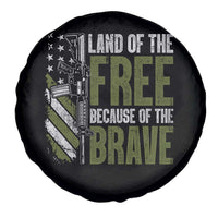 Land of the Free Because of the Brave Spare Tire Cover Gun American Flag - Wonder Print Shop
