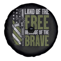 Land of the Free Because of the Brave Spare Tire Cover Gun American Flag - Wonder Print Shop