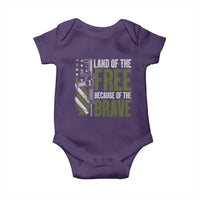Land of the Free Because of the Brave Baby Onesie Gun American Flag - Wonder Print Shop