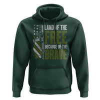 Land of the Free Because of the Brave Hoodie Gun American Flag - Wonder Print Shop