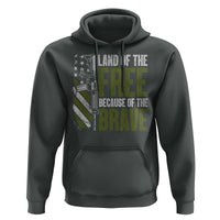 Land of the Free Because of the Brave Hoodie Gun American Flag - Wonder Print Shop