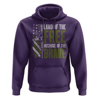 Land of the Free Because of the Brave Hoodie Gun American Flag - Wonder Print Shop