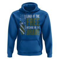 Land of the Free Because of the Brave Hoodie Gun American Flag - Wonder Print Shop