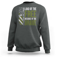 Land of the Free Because of the Brave Sweatshirt Gun American Flag - Wonder Print Shop