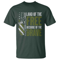 Land of the Free Because of the Brave T Shirt Gun American Flag - Wonder Print Shop