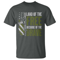Land of the Free Because of the Brave T Shirt Gun American Flag - Wonder Print Shop
