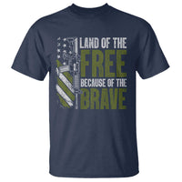 Land of the Free Because of the Brave T Shirt Gun American Flag - Wonder Print Shop