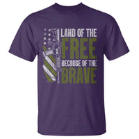 Land of the Free Because of the Brave T Shirt Gun American Flag - Wonder Print Shop