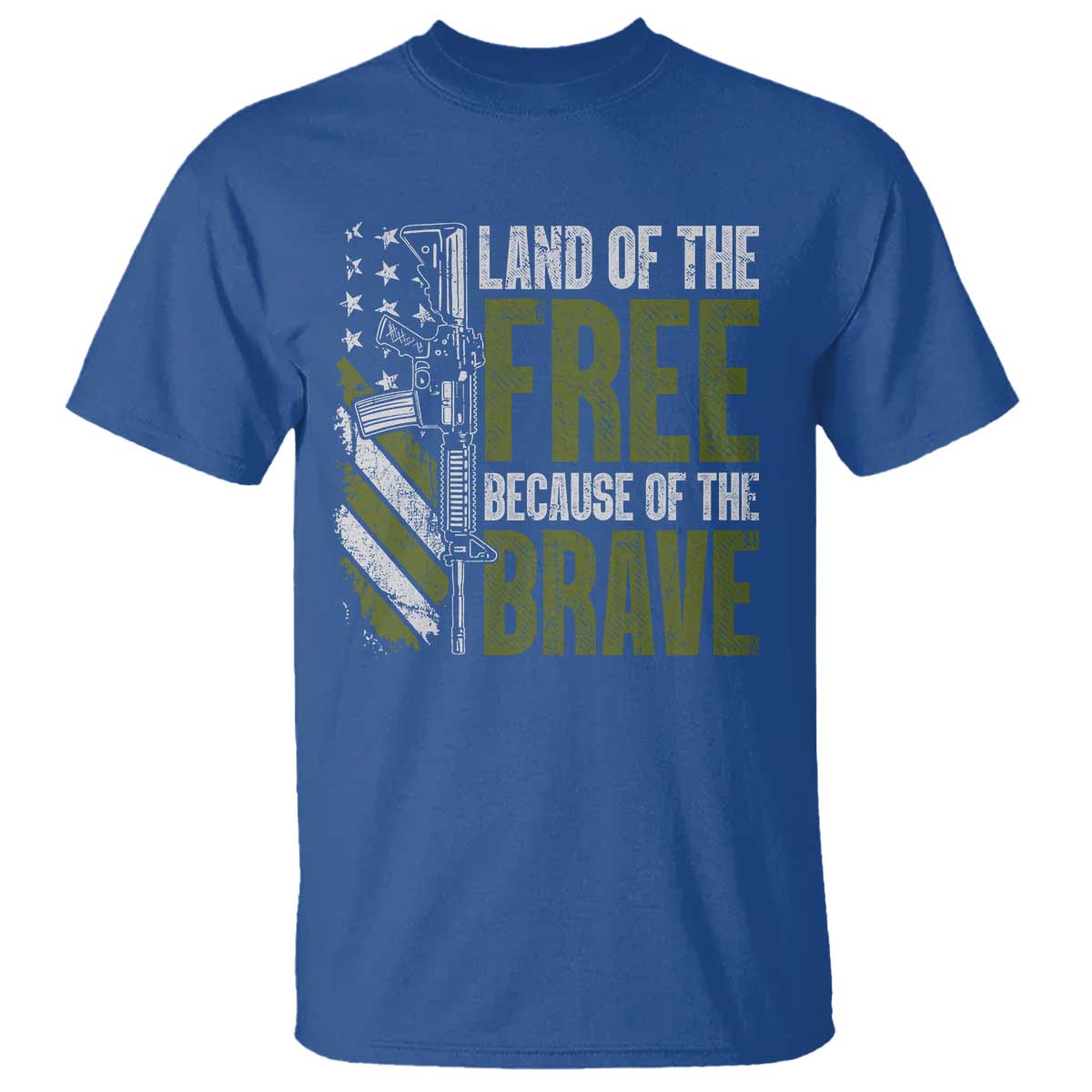 Land of the Free Because of the Brave T Shirt Gun American Flag - Wonder Print Shop