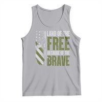 Land of the Free Because of the Brave Tank Top Gun American Flag - Wonder Print Shop