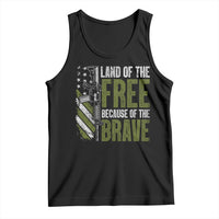 Land of the Free Because of the Brave Tank Top Gun American Flag - Wonder Print Shop