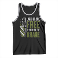 Land of the Free Because of the Brave Tank Top Gun American Flag - Wonder Print Shop