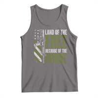 Land of the Free Because of the Brave Tank Top Gun American Flag - Wonder Print Shop