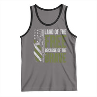 Land of the Free Because of the Brave Tank Top Gun American Flag - Wonder Print Shop