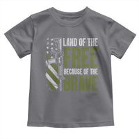 Land of the Free Because of the Brave Toddler T Shirt Gun American Flag - Wonder Print Shop