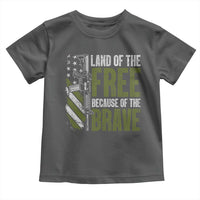 Land of the Free Because of the Brave Toddler T Shirt Gun American Flag - Wonder Print Shop