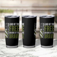 Land of the Free Because of the Brave Tumbler Cup Gun American Flag - Wonder Print Shop