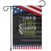 Land of the Free Because of the Brave Garden Flag Gun American Flag