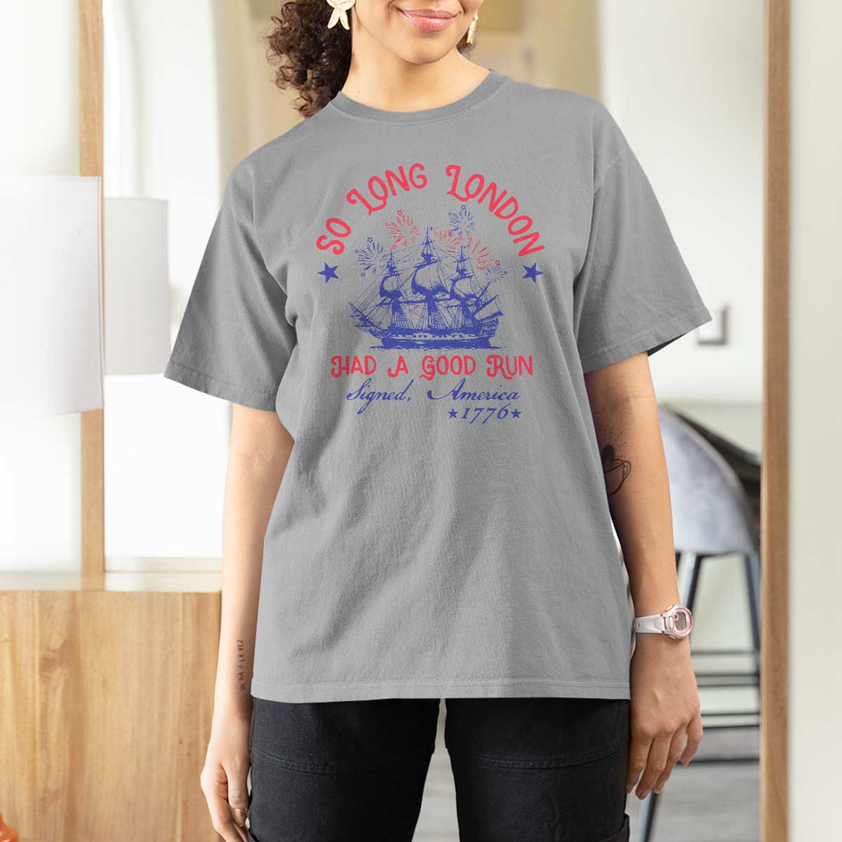 Funny 4th Of July T Shirt For Women So Long London Had A Good Run Usa Patriotic - Wonder Print Shop