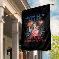 You Look Like The 4th Of July Makes Me Want A Hot Dog Real Bad Garden Flag Funny 4th July Hot Dog Meme - Wonder Print Shop