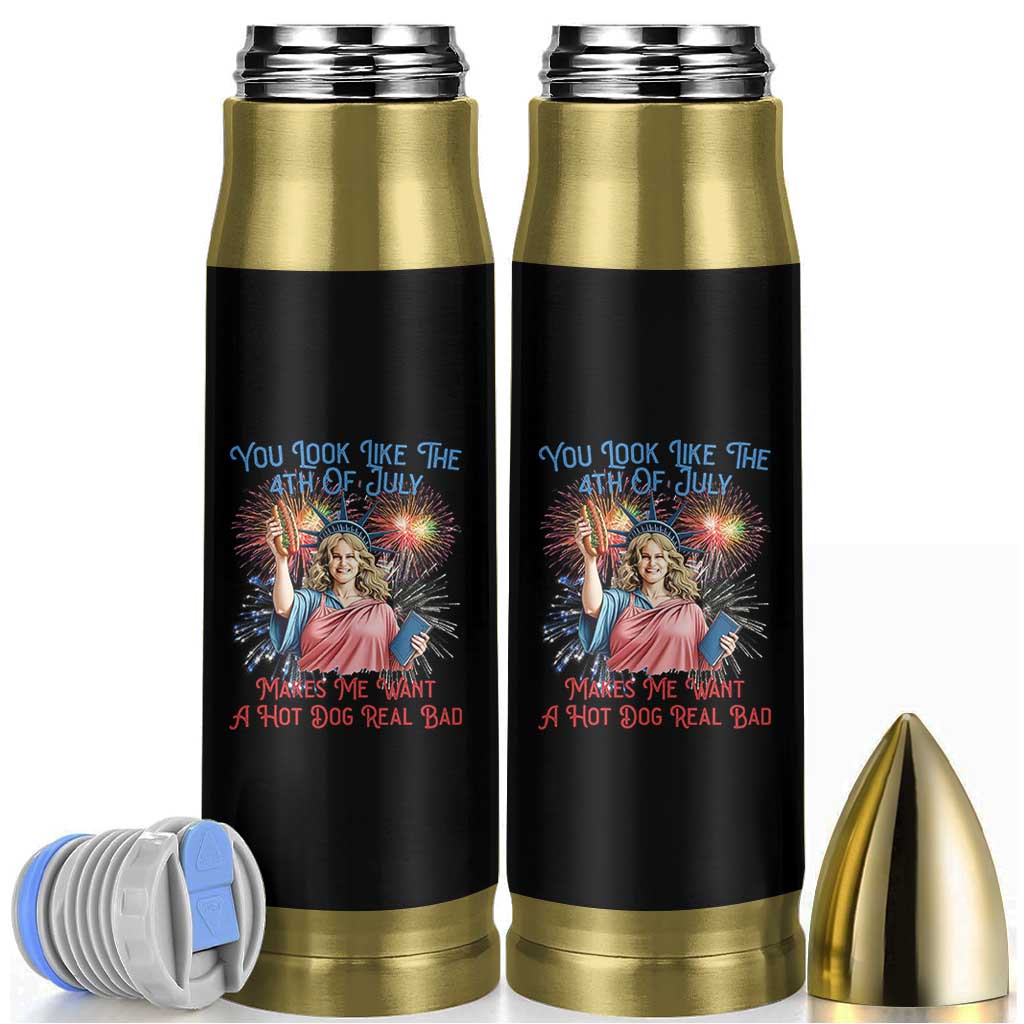 You Look Like The 4th Of July Makes Me Want A Hot Dog Real Bad Bullet Tumbler Funny 4th July Hot Dog Meme - Wonder Print Shop