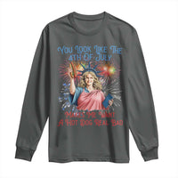 You Look Like The 4th Of July Makes Me Want A Hot Dog Real Bad Long Sleeve Shirt Funny 4th July Hot Dog Meme - Wonder Print Shop