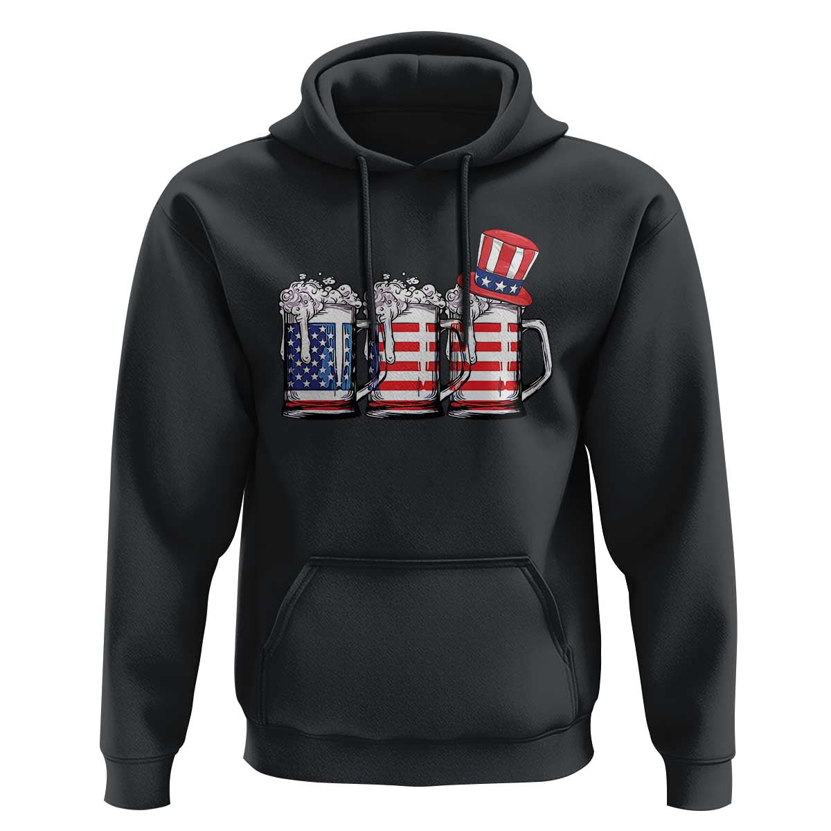 Beer American Flag 4th of July Hoodie Merica Drinking USA - Wonder Print Shop
