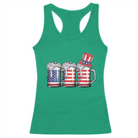 Beer American Flag 4th of July Racerback Tank Top Merica Drinking USA - Wonder Print Shop